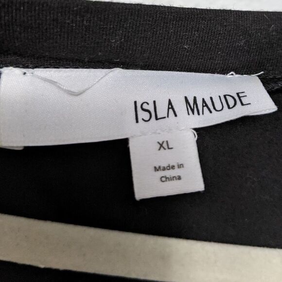 ISLA MAUDE Embroidered Sequin Floral Ruched Sleeve Top XL - Picture 5 of 8